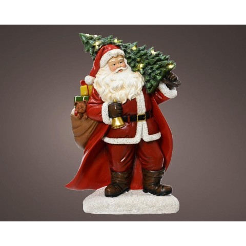 BABBO NATALE LED CON ALBERO H.38.5
